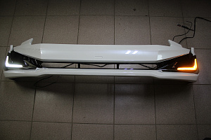 Тюнинг для Губа передняя Prado 150 2018 +, Modellista с ходовыми огнями, белая 