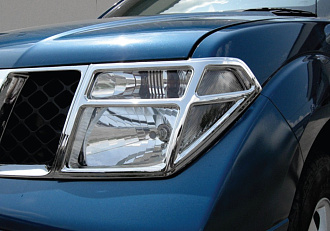 Накладки Navara на фары , хром 