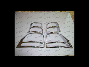 Тюнинг для Накладки Prado 150 на стопы задние, из 4-х частей, хром