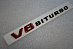 Надпись V8 BITURBO черная + красная 