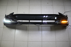 Тюнинг для Губа передняя Prado 150 2018 +, Modellista с ходовыми огнями, черная 