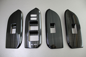 Накладки Prado 150 на стеклоподъёмник , тёмный хром