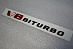 Надпись V8 BITURBO черная + красная 