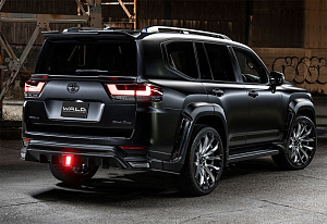 Тюнинг для Спойлер Land Cruiser 300 на верх заднего стекла, стиль Wald, серебро