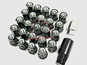 Гайки колёсные FUEL M12*1,5 24 штуки , темный хром