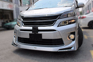 Тюнинг для Губа передняя Vellfire H20 2011 - 2015 , с хромом , дизайн Modellista 