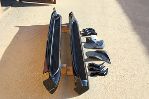 Тюнинг для Пороги Land Cruiser 200 2014 +, черный перламутр 218 , дизайн LX с боковой подсветкой