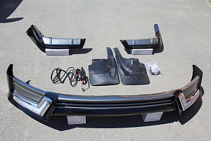 Тюнинг для Обвес на Land Cruiser 200 2016 +, TRD стиль 2019 , с ходовыми огнями , чёрный 