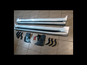 Тюнинг для Пороги Land Cruiser 200 2014 +, серебро, дизайн LX с боковой подсветкой