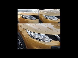Тюнинг для Накладки Qashqai 2014+ на фары, хром 