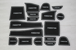 Тюнинг для Коврики в ниши и кармашки Forester 2014 +, белая окантовка 