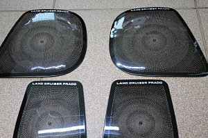 Тюнинг для Накладки Prado 150 на динамики дверей , темный хром