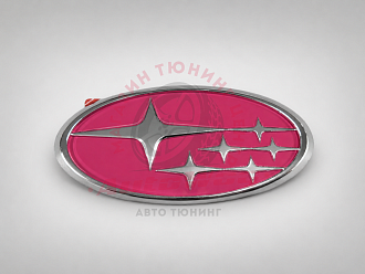 Эмблема Subaru 175 мм , розовая