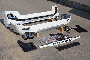 Тюнинг для Обвес на Prado 150 2014 +, Modellista, с ходовыми огнями, версия 1, белый перламутр