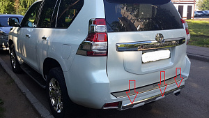 Тюнинг для Накладка Prado 150 на низ заднего бампера , белый перламутр , как оригинал