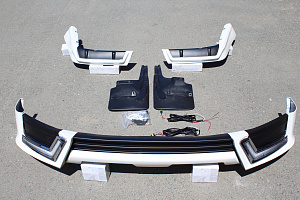 Тюнинг для Обвес на Land Cruiser 200 2016 +, TRD стиль 2019 , с ходовыми огнями , белый перламутр