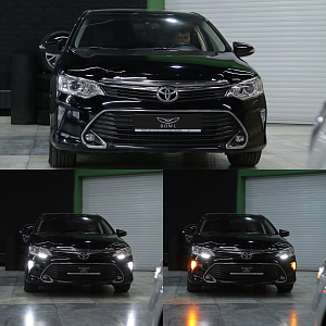 Тюнинг для Ходовые огни (туманки) Camry V50 / V55 2015 +, в бампер передний + повтор, стиль 4